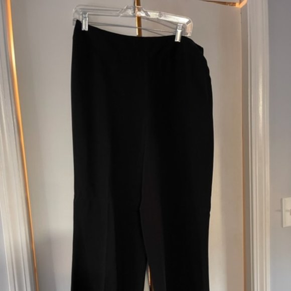 Black long flowing dress pants with side zip - Picture 1 of 7